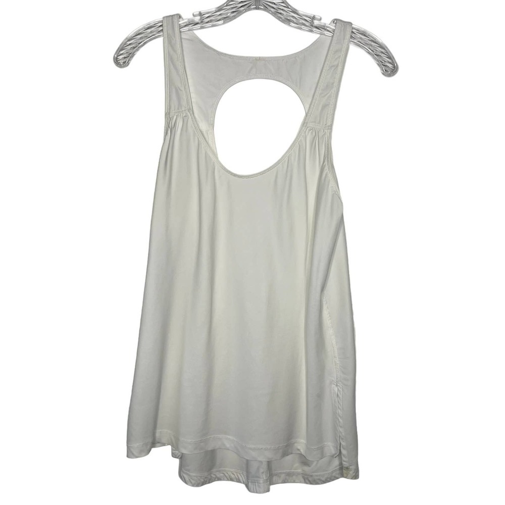 Lululemon White Athletic Sleeveless Round Hemline w/ Side Slits   Maybe-Size 6/8